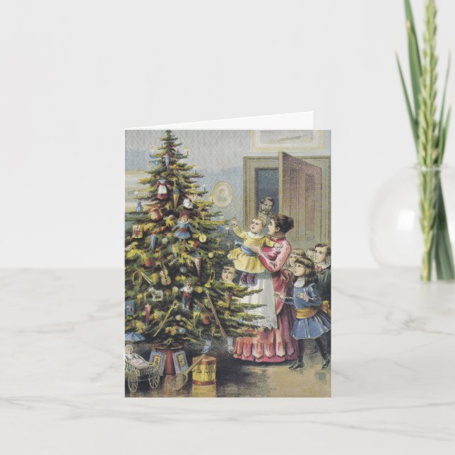 Tarjeta De Agradecimiento Vintage Christmas Gracias (Anverso)