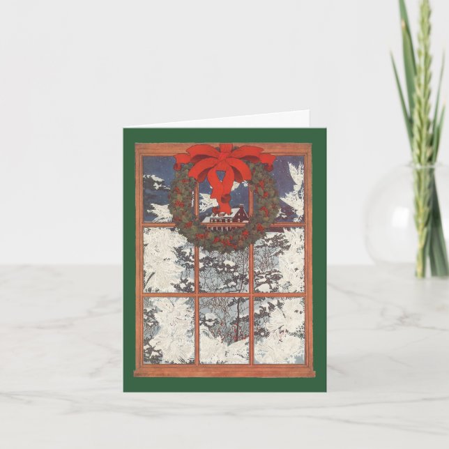 Tarjeta De Agradecimiento Vintage Christmas Gracias (Anverso)