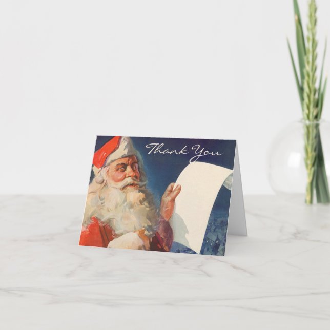 Tarjeta De Agradecimiento Vintage Christmas Gracias (Anverso)