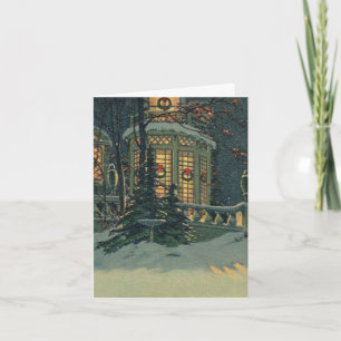 Tarjeta De Agradecimiento Vintage Christmas Gracias