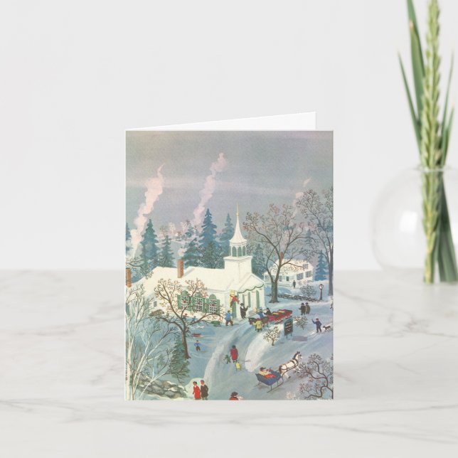 Tarjeta De Agradecimiento Vintage Christmas Gracias (Anverso)