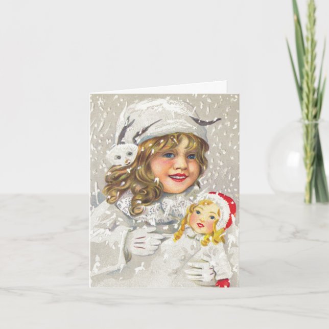 Tarjeta De Agradecimiento Vintage Christmas Gracias (Anverso)