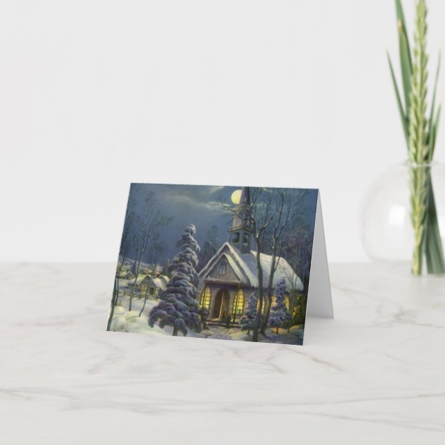 Tarjeta De Agradecimiento Vintage Christmas Gracias (Anverso)