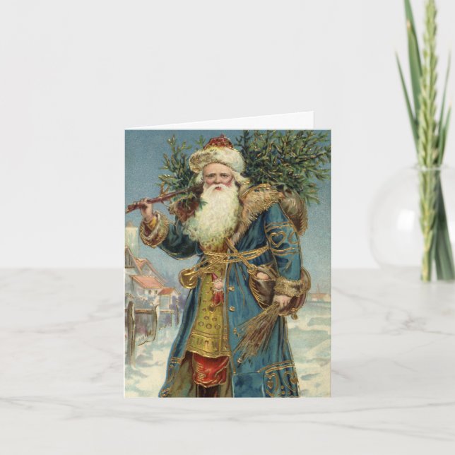 Tarjeta De Agradecimiento Vintage Christmas Gracias (Anverso)