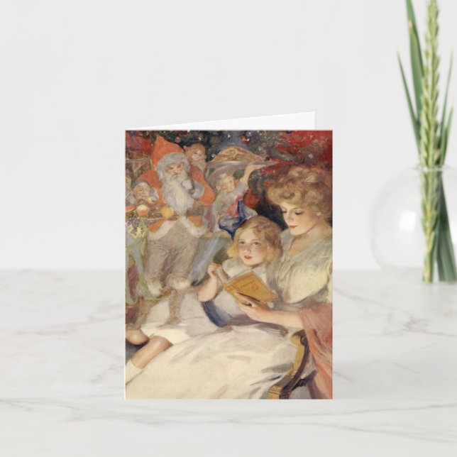 Tarjeta De Agradecimiento Vintage Christmas Gracias (Anverso)