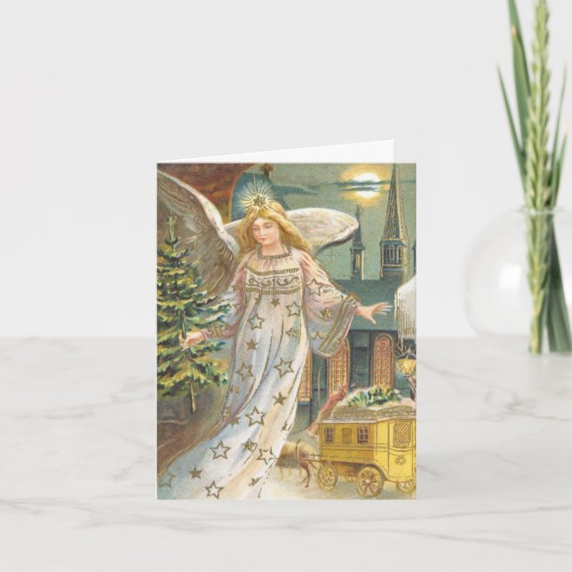 Tarjeta De Agradecimiento Vintage Christmas Gracias (Anverso)