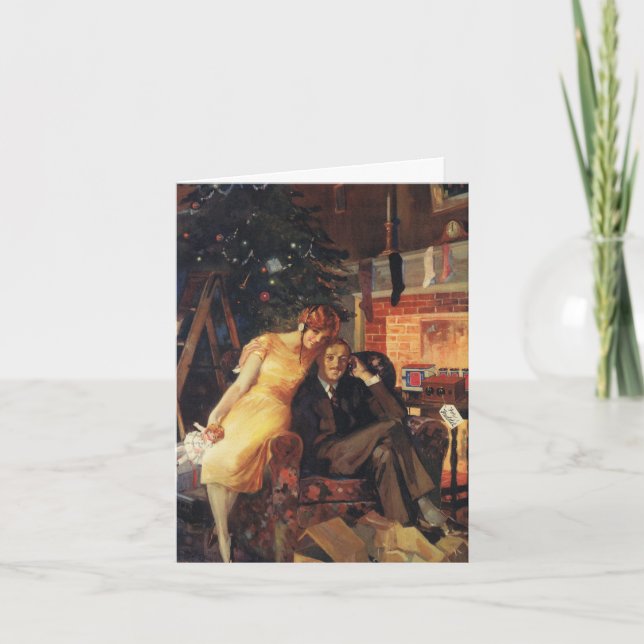 Tarjeta De Agradecimiento Vintage Christmas Gracias (Anverso)