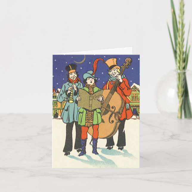 Tarjeta De Agradecimiento Vintage Christmas Gracias (Anverso)