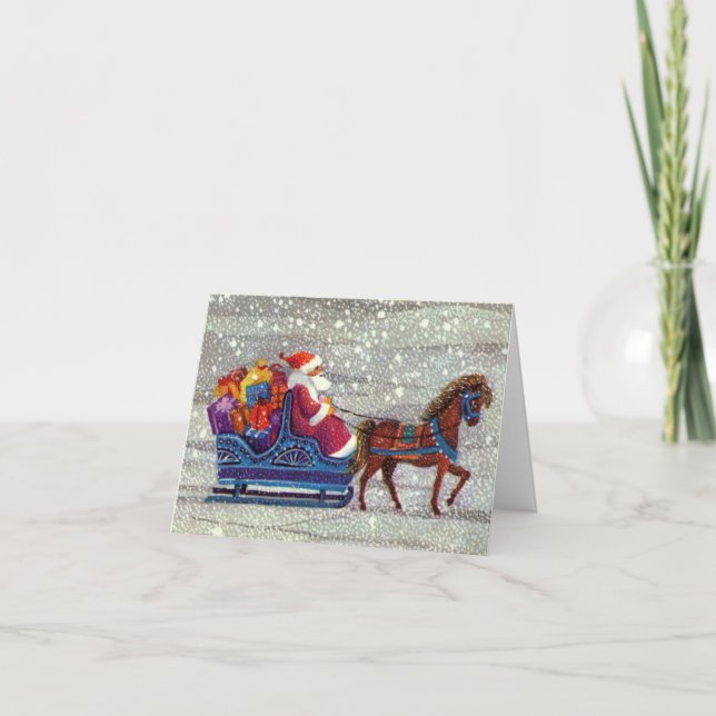 Tarjeta De Agradecimiento Vintage Christmas Gracias (Anverso)