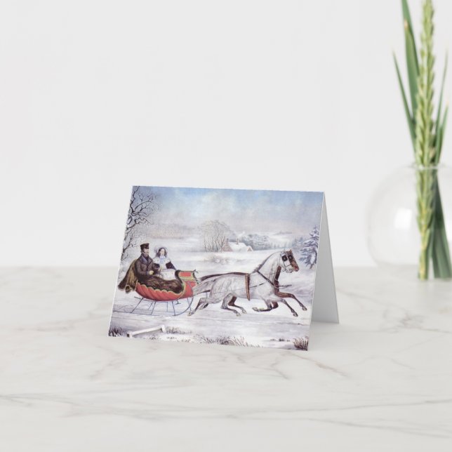 Tarjeta De Agradecimiento Vintage Christmas Gracias (Anverso)