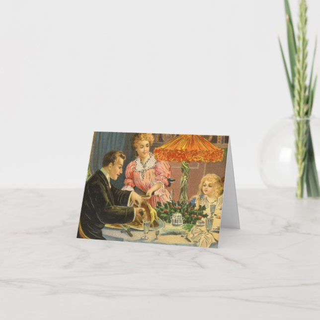 Tarjeta De Agradecimiento Vintage Christmas Gracias (Anverso)