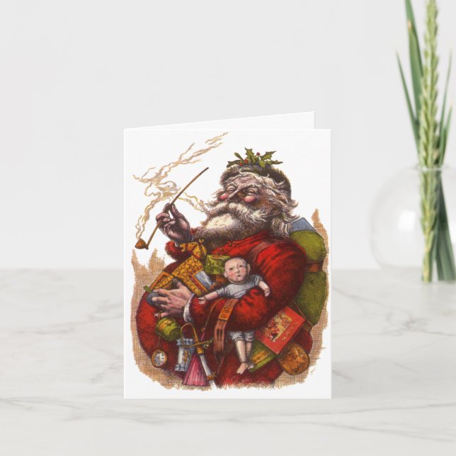Tarjeta De Agradecimiento Vintage Christmas Gracias (Anverso)