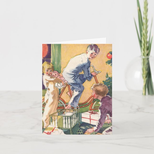 Tarjeta De Agradecimiento Vintage Christmas Gracias (Anverso)