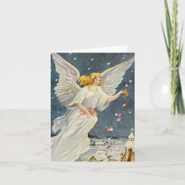 Tarjeta De Agradecimiento Vintage Christmas Gracias (Anverso)