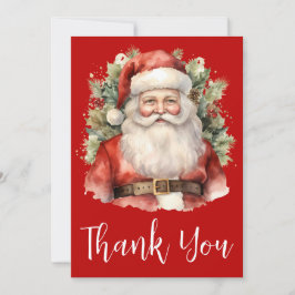 Tarjeta De Agradecimiento Vintage Christmas Santa Claus Navidades sonrientes