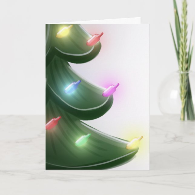 Tarjeta De Agradecimiento Vintage Christmas Tree Holiday Card (Anverso)