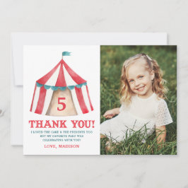 Tarjeta De Agradecimiento Vintage Circus Tent Photo Birday Gracias