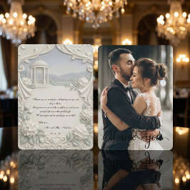 Tarjeta De Agradecimiento Vintage Classical Cream Hydrangea Romantic Photo