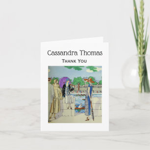 Tarjeta De Agradecimiento Vintage Damas de los años 20 en Crew Race Regatta