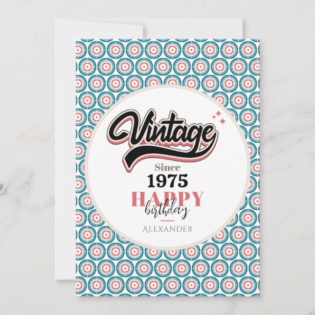 Tarjeta De Agradecimiento Vintage desde 1975 (Anverso)