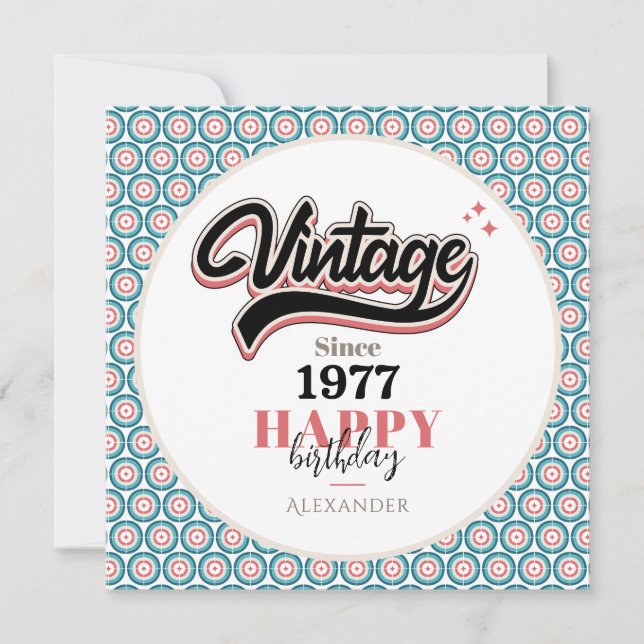 Tarjeta De Agradecimiento Vintage desde 1977 (Anverso)