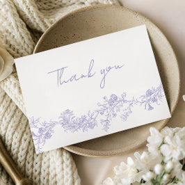 Tarjeta De Agradecimiento Vintage Elegance: Lilac Wedding Thank You Card