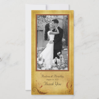 Tarjeta De Agradecimiento Vintage Fall Country Floral Boda