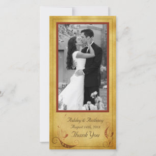 Tarjeta De Agradecimiento Vintage Fall Country Rústico Boda Floral