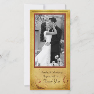 Tarjeta De Agradecimiento Vintage Fall Country Rústico Boda Floral