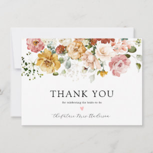 Tarjeta De Agradecimiento Vintage Floral Bridal Shower Gracias