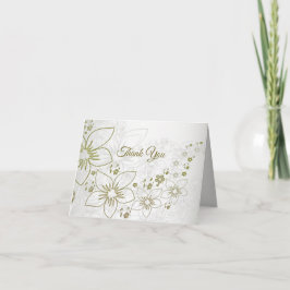 Tarjeta De Agradecimiento Vintage Floral Greenery Pattern Elegant Wedding