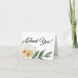 Tarjeta De Agradecimiento Vintage Floral Minimalistic Folded Thank You Cards