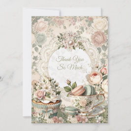 Tarjeta de agradecimiento Vintage Floral Sweet 16