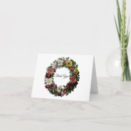Tarjeta De Agradecimiento Vintage Floral Wreath