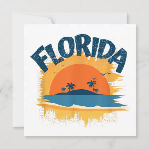 Tarjeta De Agradecimiento Vintage Florida Retro Tee Design Sunshine
