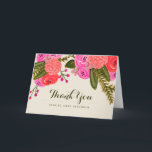 Tarjeta De Agradecimiento Vintage Garden Wedding Gracias<br><div class="desc">Diseño floral de color rojo y rosa pintado a mano por Shelby Allison. ¡Perfecto para un boda rústico de primavera! Para las invitaciones coincidentes,  las tarjetas de respuesta,  los pegatinas y otros elementos,  haga clic en el enlace de abajo para ver toda la colección de Jardín de Vintage.</div>