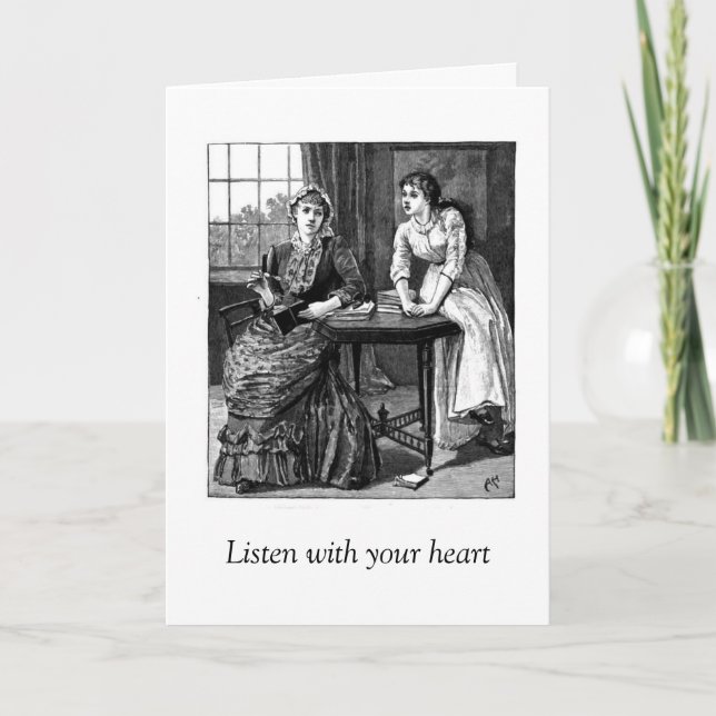 Tarjeta De Agradecimiento Vintage - Gracias por escuchar, (Anverso)