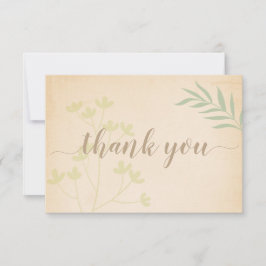 Tarjeta De Agradecimiento Vintage Greenery