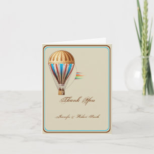 Tarjeta De Agradecimiento Vintage Hot Air Balloon Boda Gracias