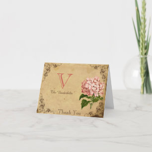 Tarjeta De Agradecimiento Vintage Hydrangea Boda Gracias