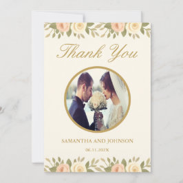 Tarjeta De Agradecimiento Vintage Ivory Elegant Ballroom Wedding