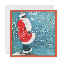 Vintage Lady Red Coat White Fur Trim Muff Nieve