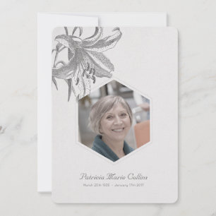 Tarjeta De Agradecimiento Vintage Lilies Sympathy Memorial Photo