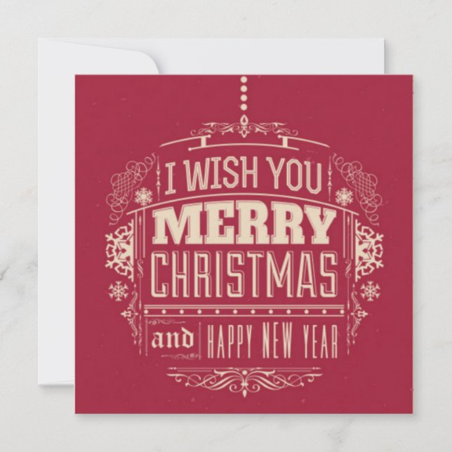 Tarjeta De Agradecimiento Vintage Merry Christmas Card (Anverso)