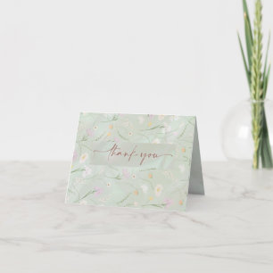 Tarjeta De Agradecimiento Vintage Mint Peony Bridal Shower Tea Party