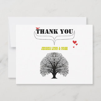 Tarjeta De Agradecimiento Vintage Moderno Boda De Árbol De Swite Cute Gracia
