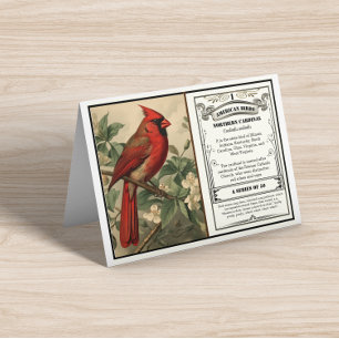 Tarjeta De Agradecimiento Vintage Northern Cardinal Ave del Estado Gracias