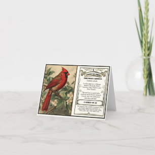 Tarjeta De Agradecimiento Vintage Northern Cardinal Ave del Estado Gracias