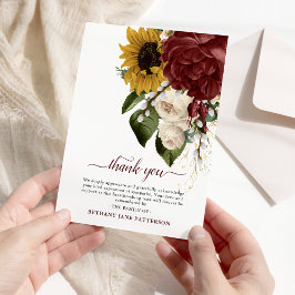Tarjeta De Agradecimiento Vintage Otoño Caída Blooms Simpatía
