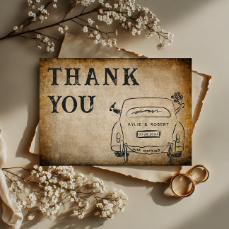 Tarjeta De Agradecimiento Vintage Parchment Old World Romance Wedding